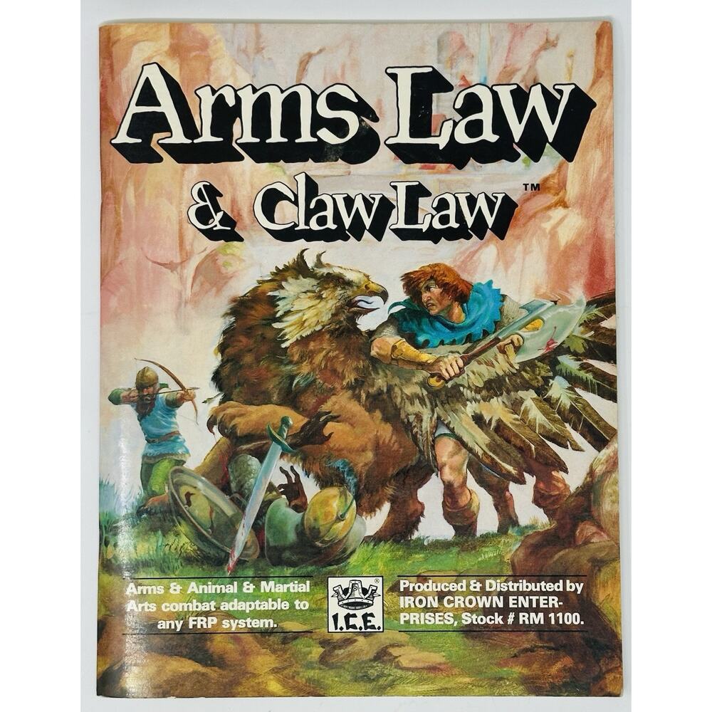 Arms Law & Claw Law ICE Role Playing Game Supplement RPG Rolemaster #1100